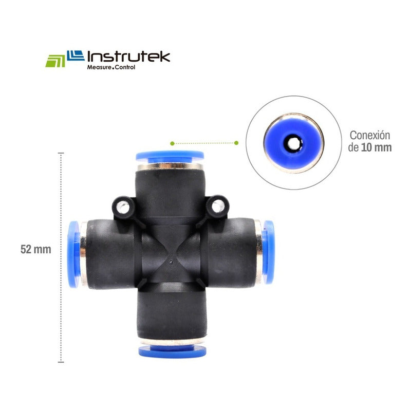 5 Pcs Cross Pneumatic Union Fitting 10mm