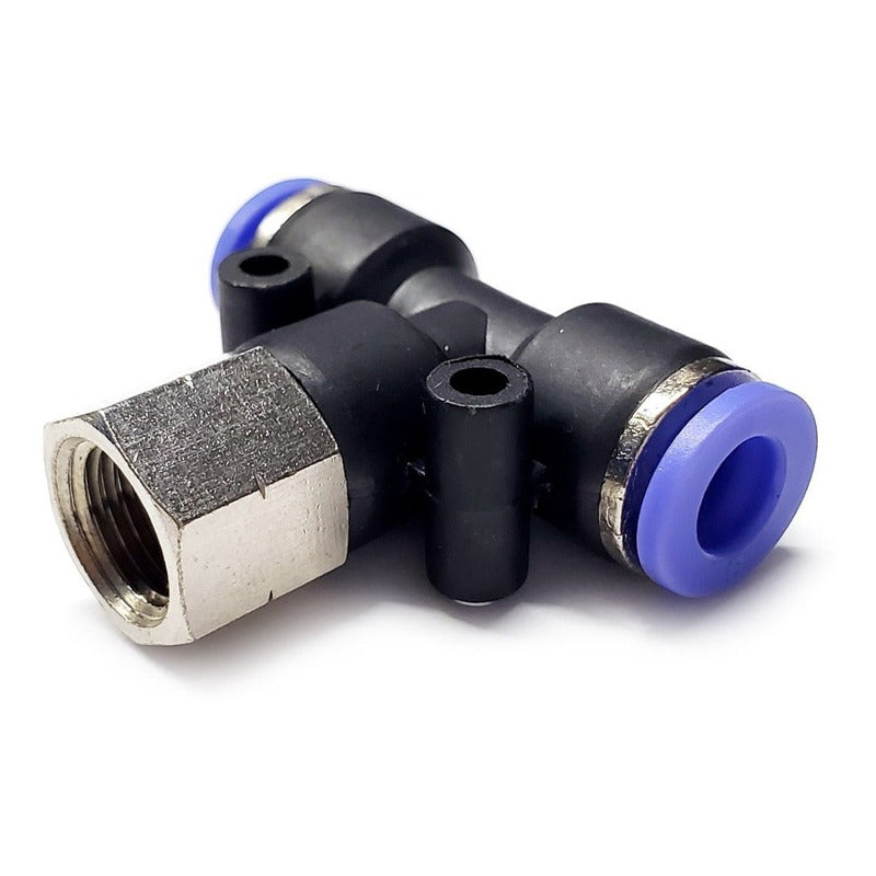 5pcs Pneumatic Quick Tee Fitting 1/8 Npt Female X 6mm Mang.