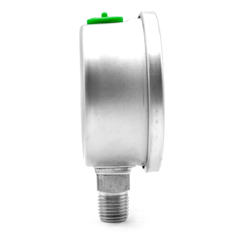 Manovacuómetro 2.5", acero inoxidable, 1/4" NPT, inferior, 30 Vac inHg-cmHg, 60 psi-kg/cm2