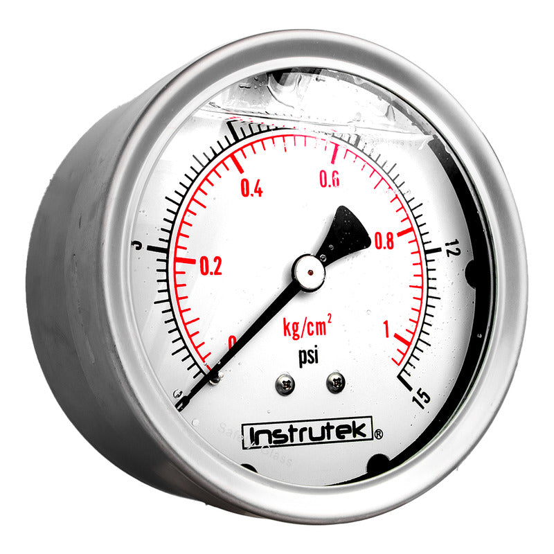 Manómetro 4", lleno de líquido (O.E.M.), 1/4" NPT, posterior, 15 psi-kg/cm2