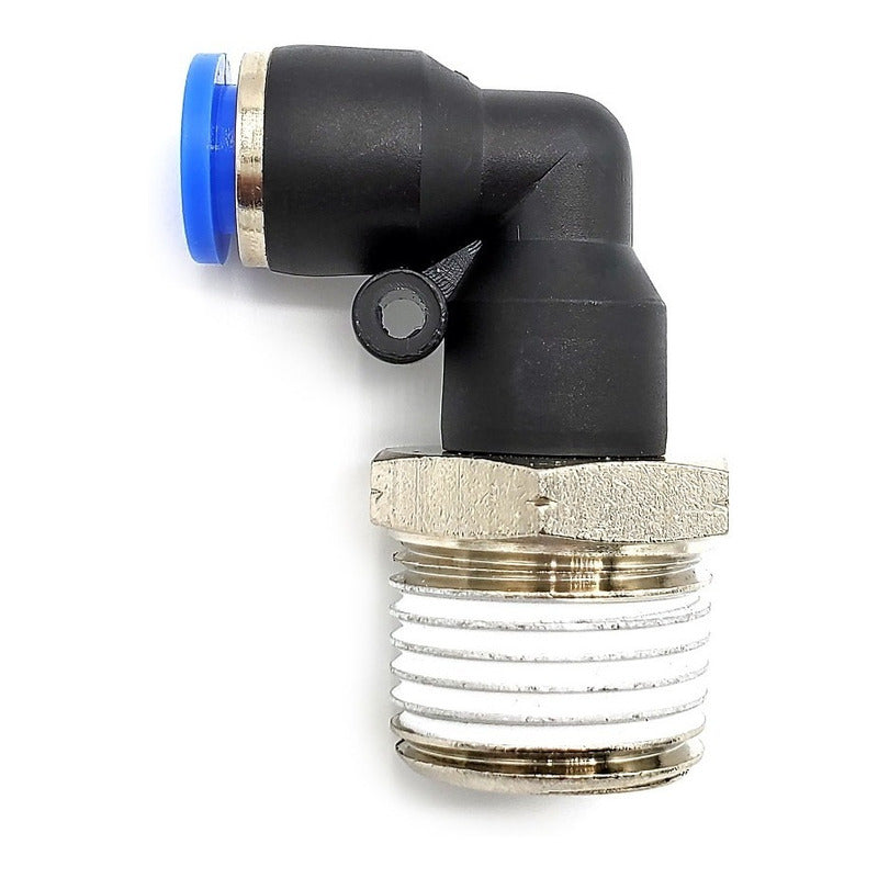 5 Pz De Conector/racor Rápido Neumático Codo 1/2 Npt X 8mm