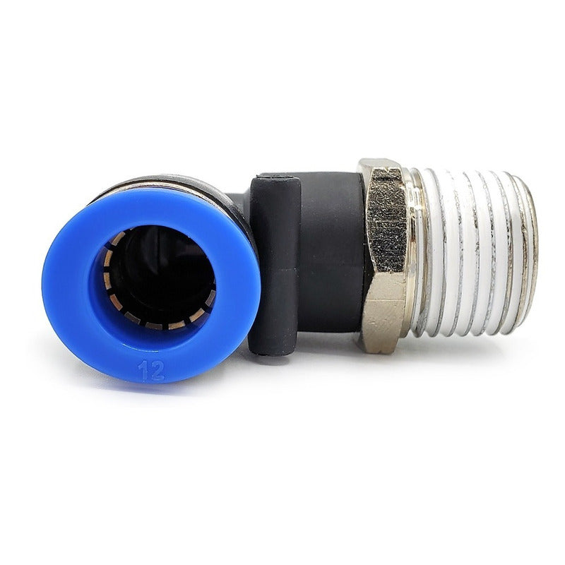 5 Pz De Conector/racor Rápido Neumático Codo 1/2 Npt X 12mm