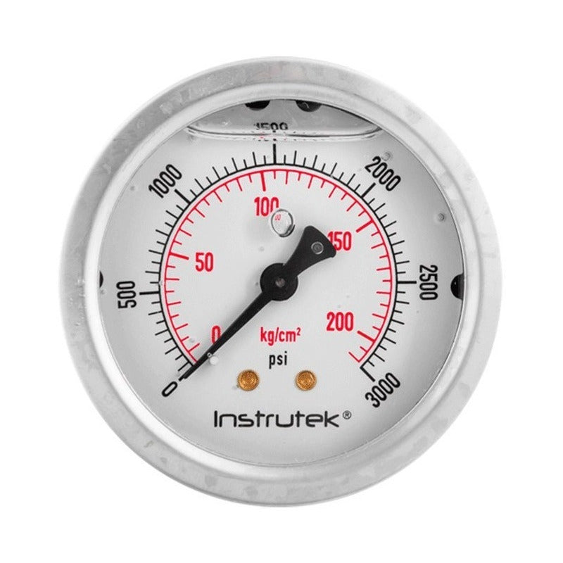 Manómetro Premium Inox C/brida Glicerina 2.5 PLG, 3000 Psi