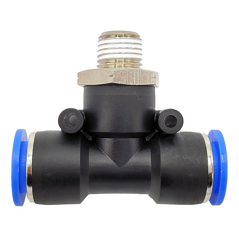 5pz Racor Neumático En Tee 1/4 Npt X 1/2