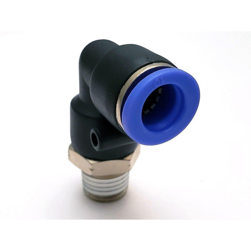 10 Pz De Conector/racor Rápido Neumático Codo 1/4 Npt X 10mm