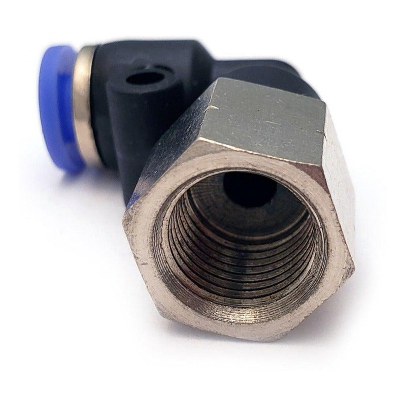 10 Pz De Conector/racor Neumático Codo Hembra 1/8 X 4 Mm