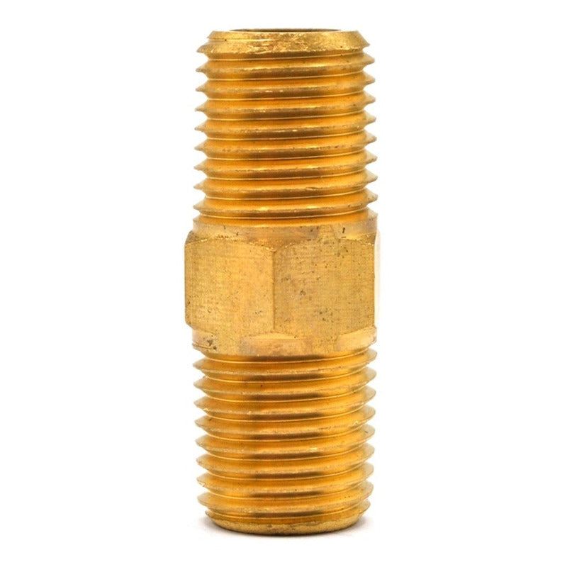 Brass Hexagonal Nipple 1/4 x 1/4 Npt 10 Pcs