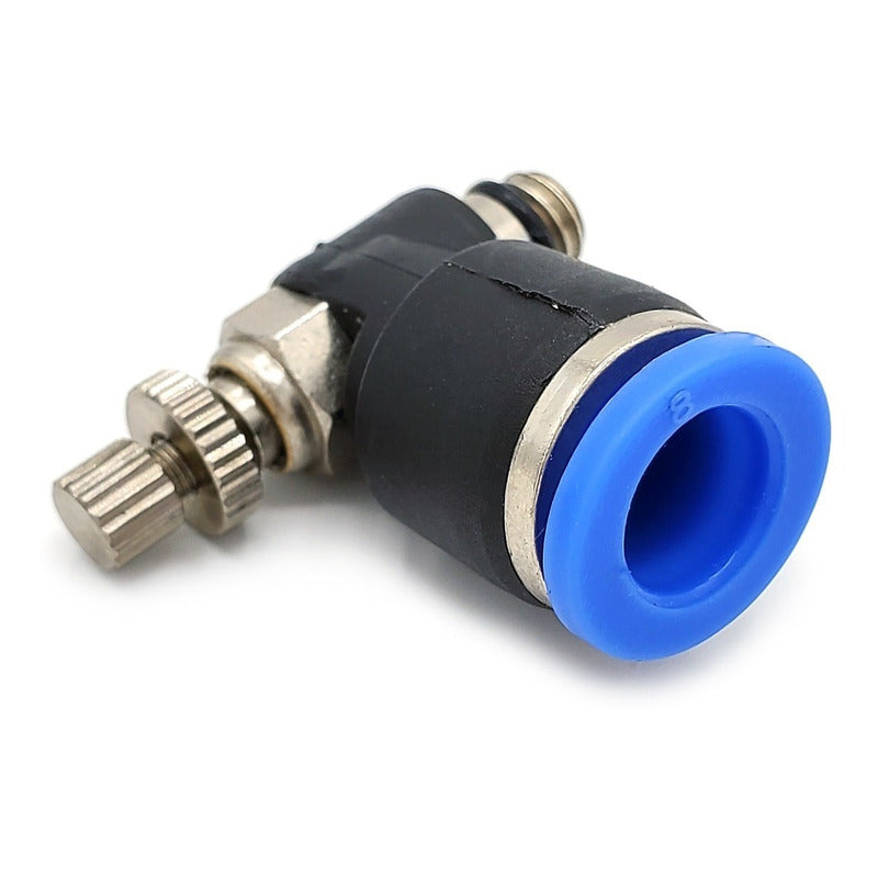 Conector / Regulador De Caudal Neumático Codo M6 x 8mm