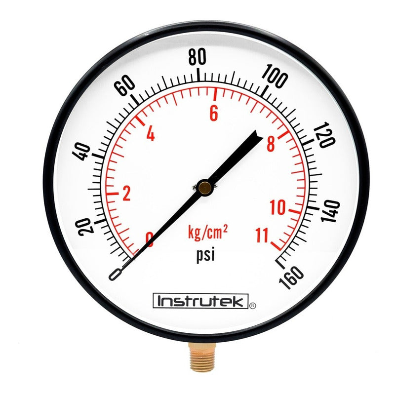 Manómetro 10", estándar, 1/2" NPT, inferior, 160 psi-kg/cm2