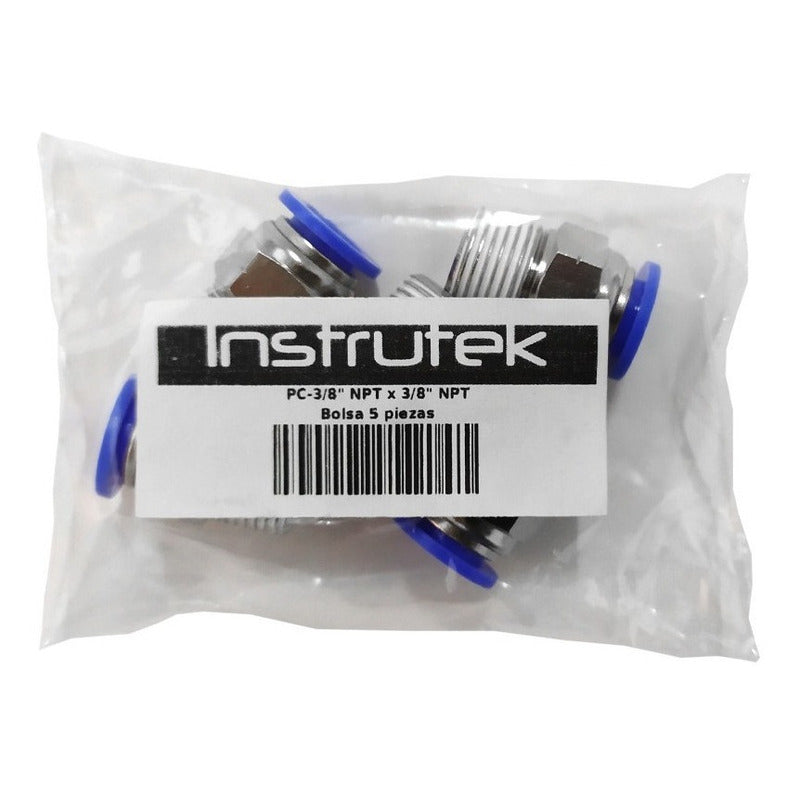 5 Pcs Straight Pneumatic Quick Connector/Fitting 3/8 Npt X 3/8