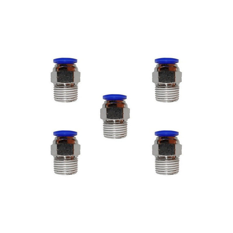 5 Pcs Straight Pneumatic Quick Connector/Fitting 3/8 Npt X 3/8