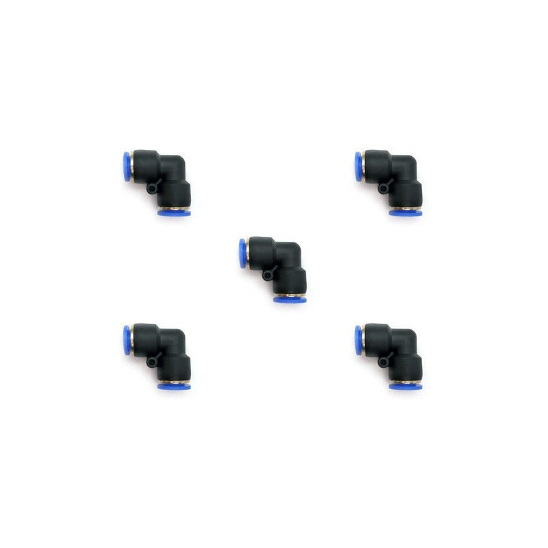 5 Pz Racor Unión Neumático En Codo 3/8 X 3/8