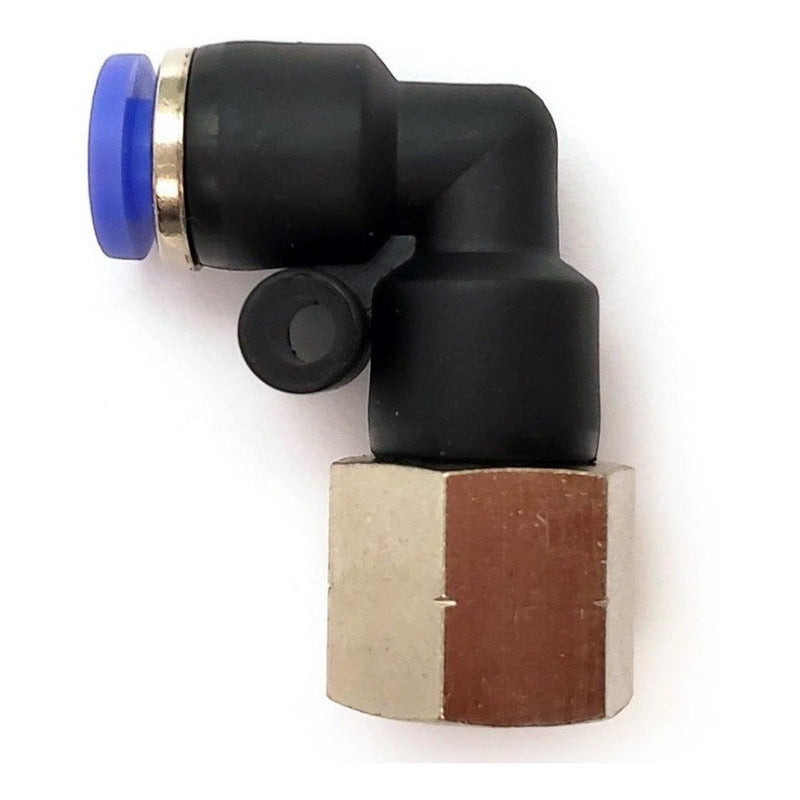 10 Pz De Conector/racor Neumático Codo Hembra 1/8 X 4 Mm