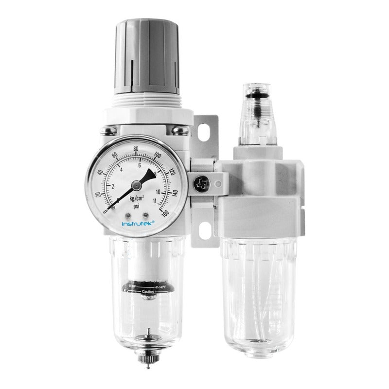 Regulator Filter + Lubricator ¼ Frl Compact With Pressure Gauge