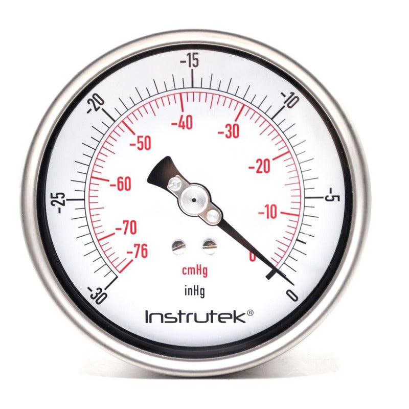 Premium Inox Glycerin Vacuum Gauge 4 PLG, -30inhg