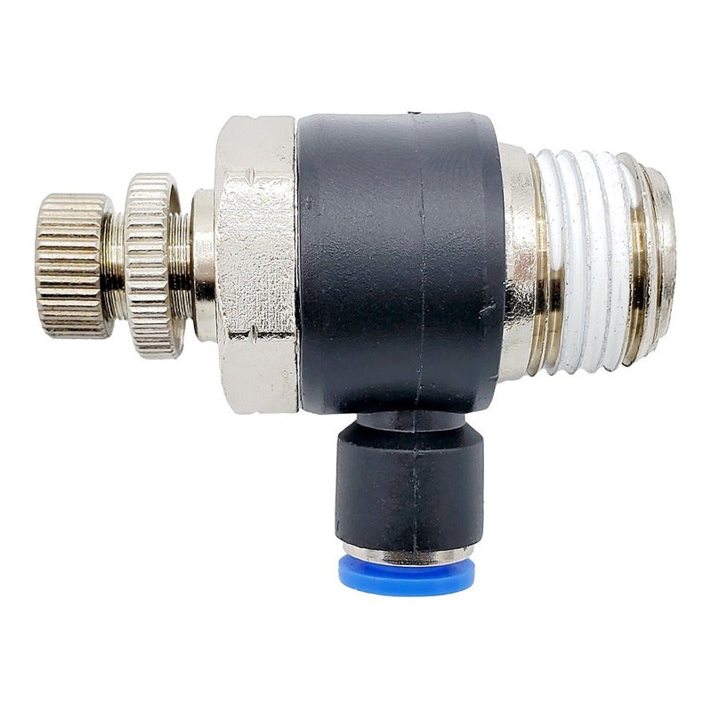 Conector /regulador De Caudal Neumático Codo 1/2 Npt X 1/4