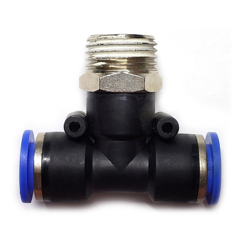 5pz Racor Rápido Neumático En Tee 1/2 Npt Macho X 1/2 Mang.