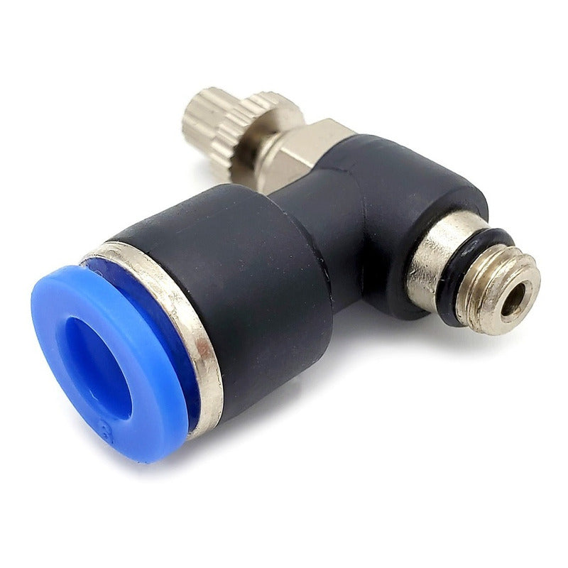 Conector / Regulador De Caudal Neumático Codo M6 x 6mm