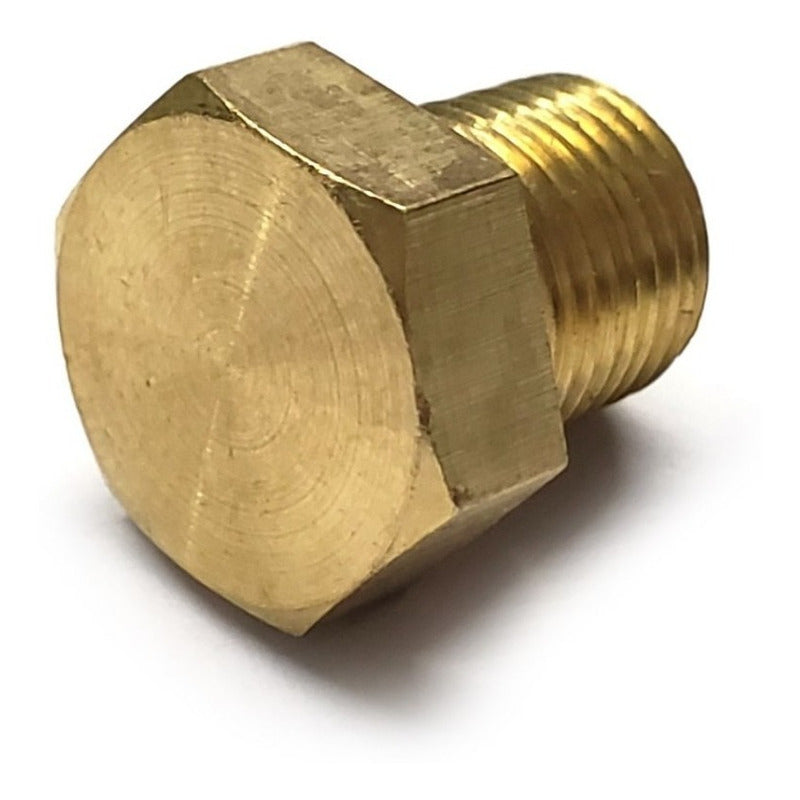 Tapón macho cabeza hexagonal, fabricado en latón (dorado) de 1/8" NPT
