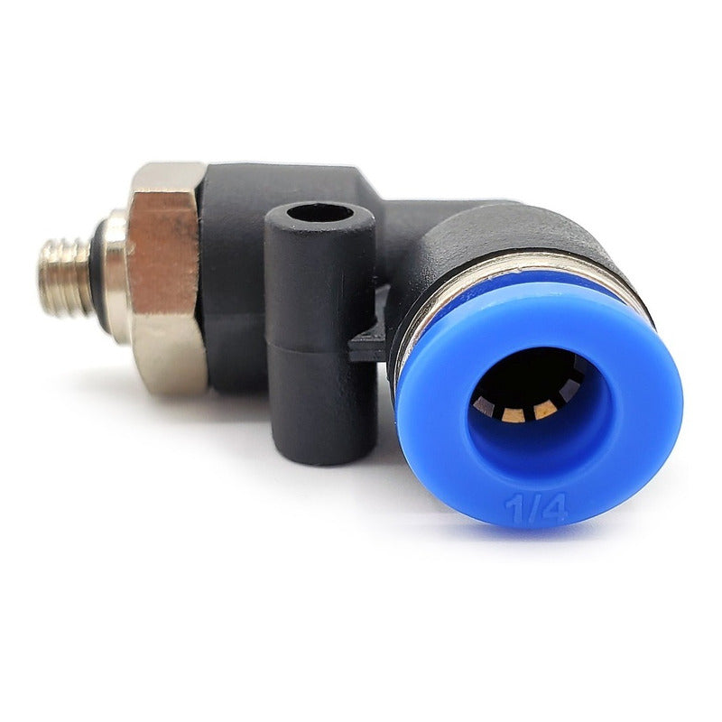 10 Pz De Conector/racor Rápido Neumático Codo M5 X 1/4