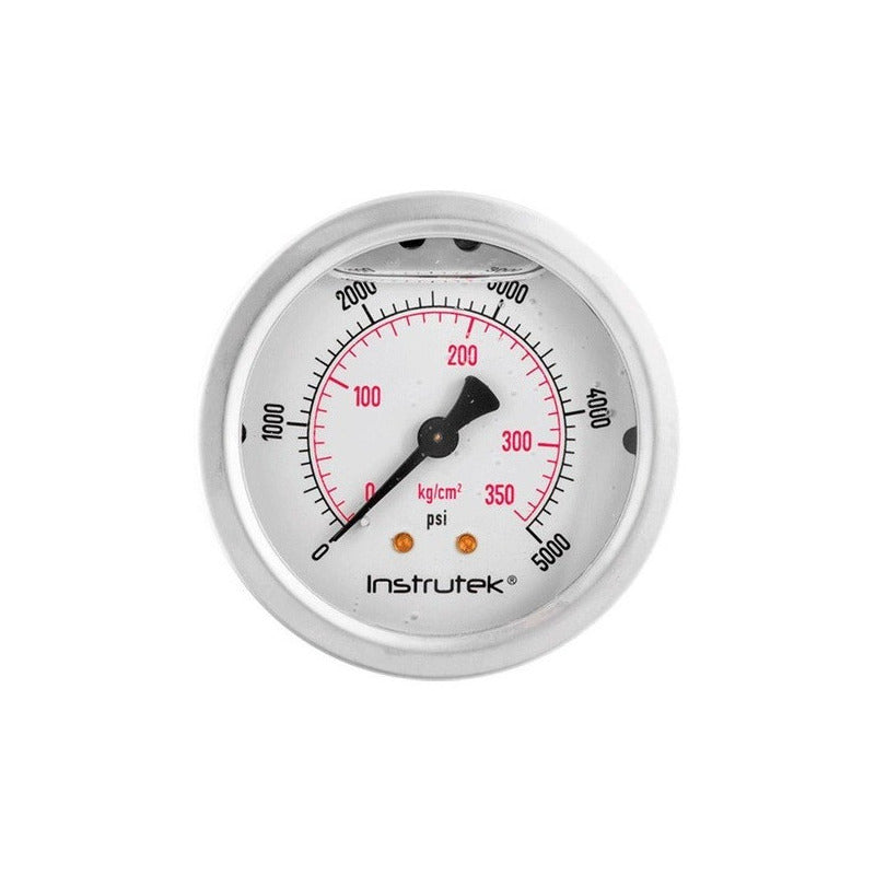 Premium Stainless Steel Pressure Gauge with Glycerin Flange 2.5 Inch, 5000 Psi