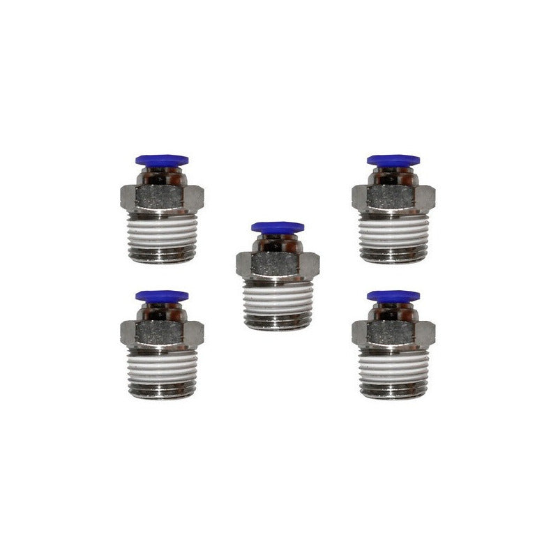5 Pcs Straight Pneumatic Quick Connector/Fitting 3/8 Npt X 1/4