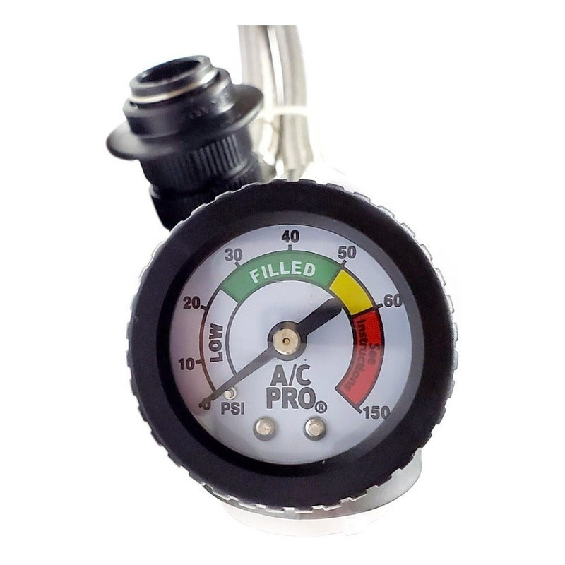 Reusable Hose with Pressure Gauge for Refrigeration A/C P R134a