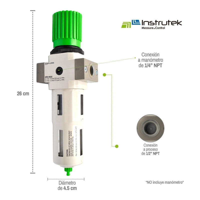 Filtro-regulador 1/2 Alta Presión P/ Compresor Sin Manómetro