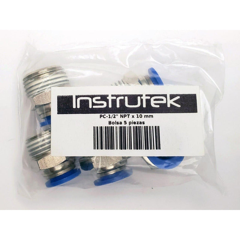 5 Pcs Straight Pneumatic Quick Connector/Fitting 1/2 Npt X 10mm