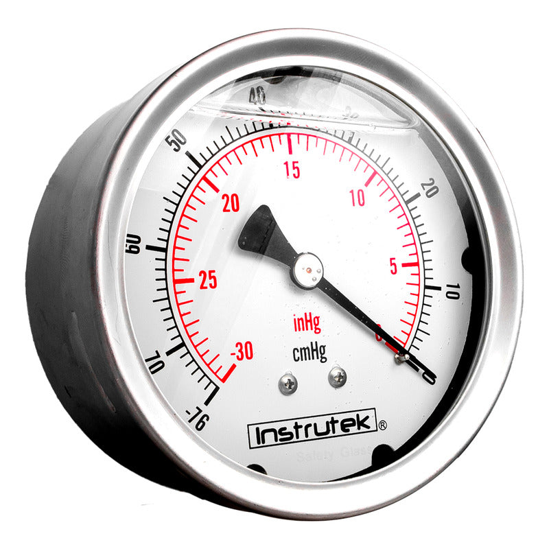 Vacuómetro 4", lleno de líquido (O.E.M.), 1/4" NPT, posterior, 30 Vac inHg-cmHg