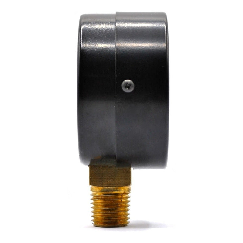 2" Standard, dry, pressure gauge, black steel case, 1/4" NPT, bottom connection, 0 to 600 psi-kPa