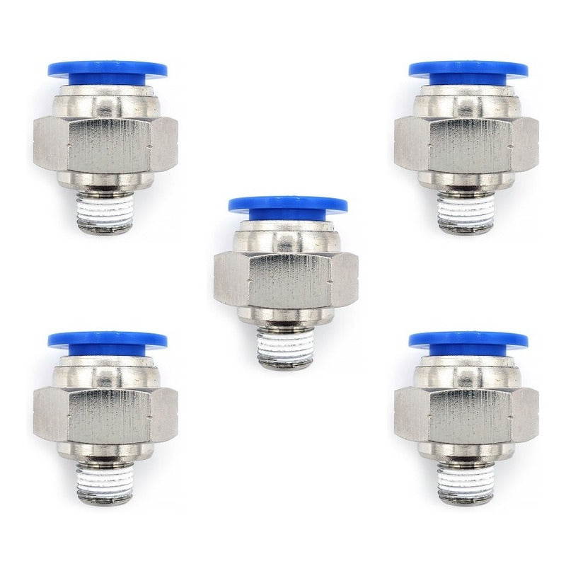 5 Pc of Straight Pneumatic Quick Connector/Fitting 1/8 Npt X 12mm