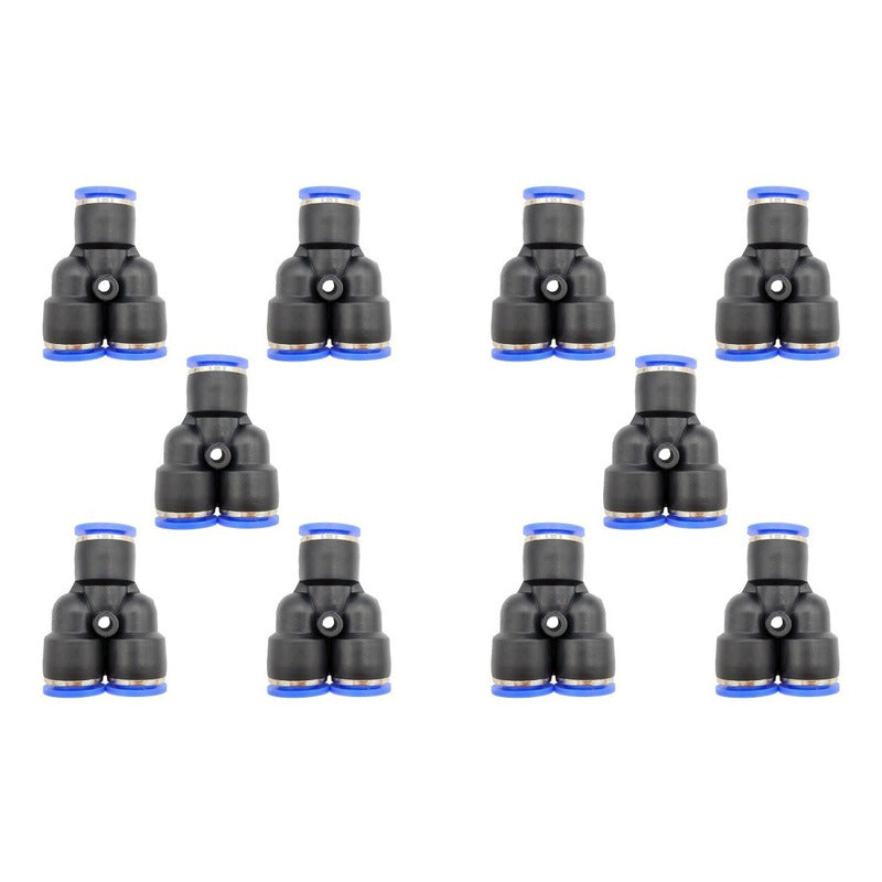 10 Pz Racor Unión Neumático Yee 3/8