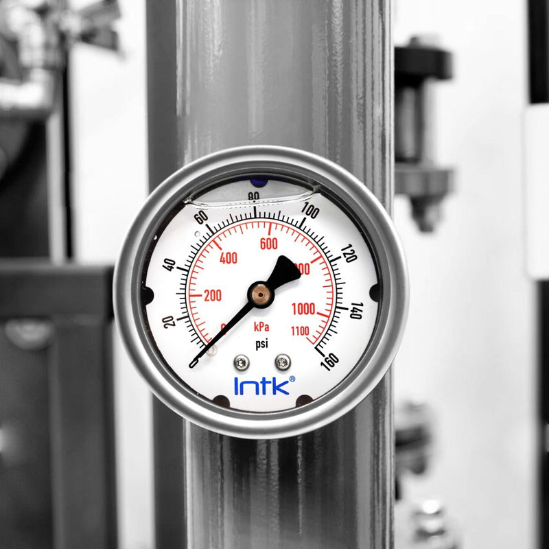 Stainless steel pressure gauge 2.5 PLG, 160 Psi 1100 Kpa Conx. Later