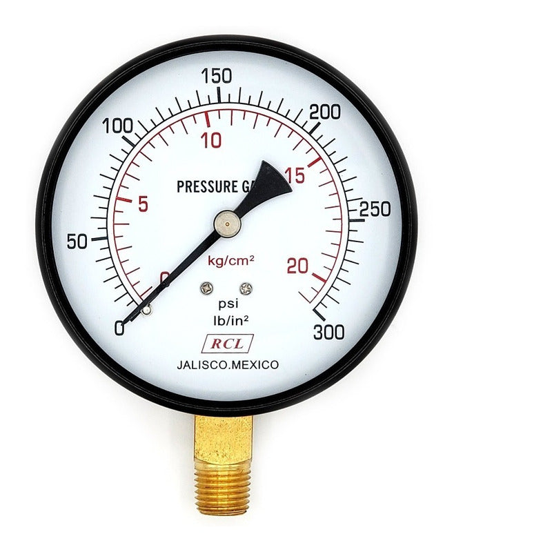 Manómetro Para Compresor Carátula 3.5 PLG 300 Psi (aire,gas)