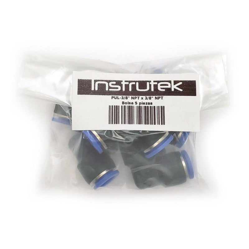 5 Pz Racor Unión Neumático En Codo 3/8 X 3/8
