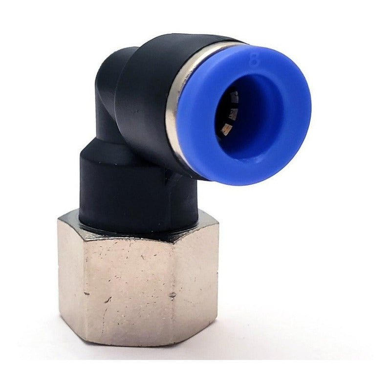 10 Pz De Conector/racor Neumático Codo Hembra 1/4 X 8 Mm