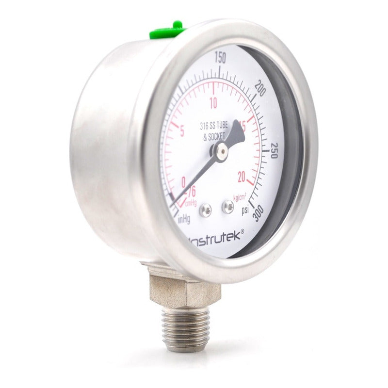 Manovacometer, Glycerin. 2.5 PLG -30 Inhg/300psi, 1/4 Npt