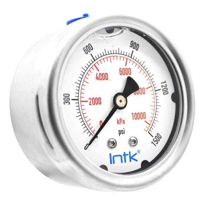 2.5” Liquid filled (O.E.M.), pressure gauge, 1/4” NPT, back connection, 0 to 1500 psi-kPa