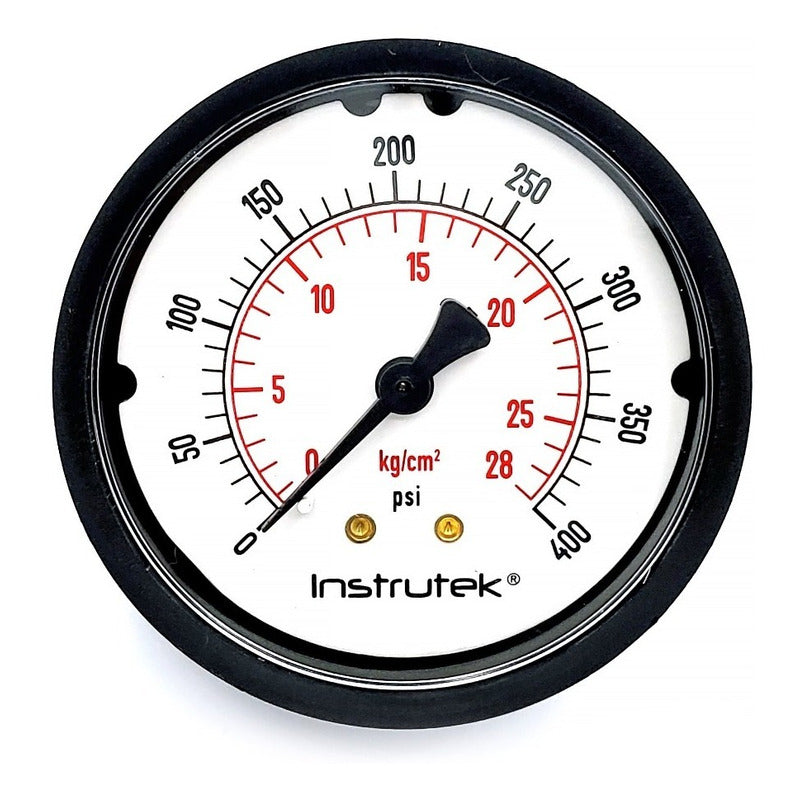 Manómetro 2.5", estándar ABS, 1/4" NPT, posterior, 400 psi-kg/cm2