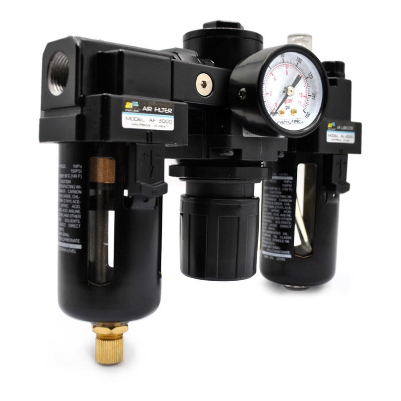 Filter-regulator-lubricator 3/8 P/compressor C/manometer