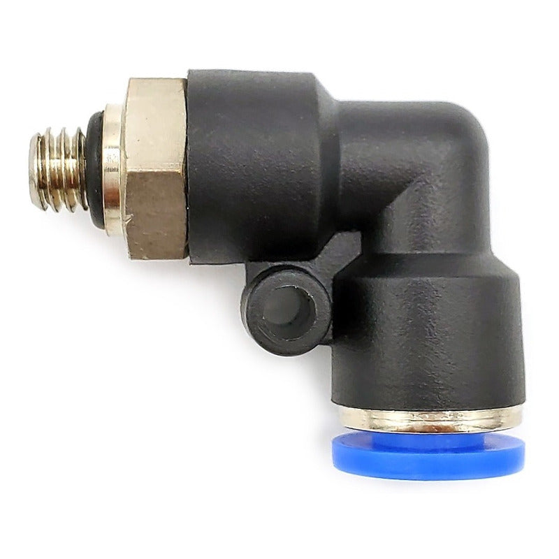 10 Pz De Conector/racor Rápido Neumático Codo M6 X 1/4