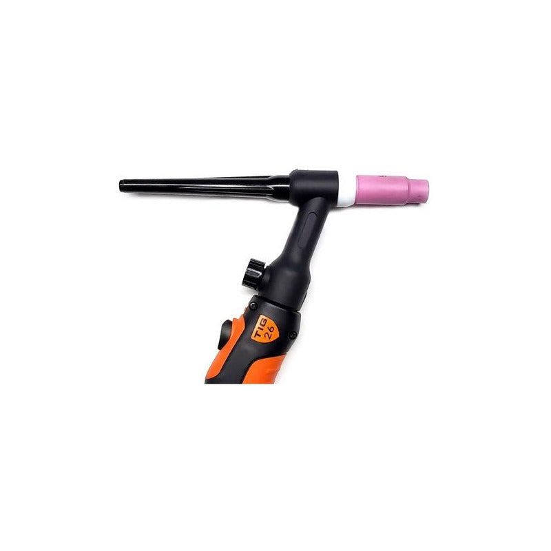 Antorcha para soldar TIG 7.5 metros, 200 Amp, 26v. Incluye: 3 boquillas de porcelana, 2 mordazas, porta mordaza y capuchón.