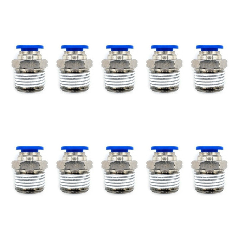 10 Pcs Straight Pneumatic Quick Connector/Fitting 3/8 Npt X 8mm