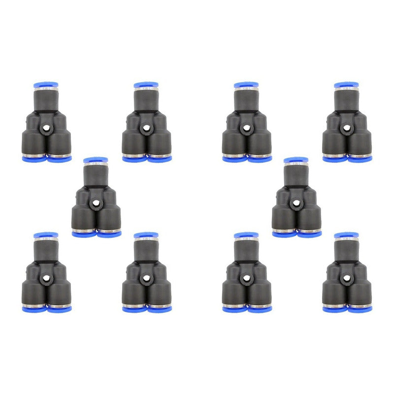 10 Pz Racor Unión Neumático Yee 1/8