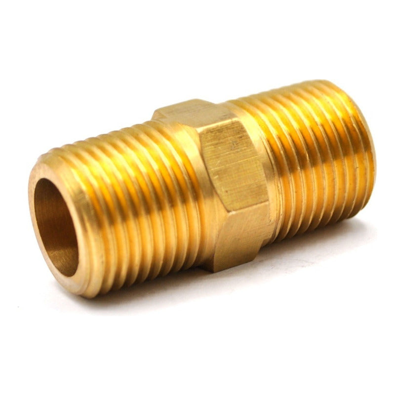 Brass Hexagonal Nipple 3/8 X 3/8 Npt 5 Pcs