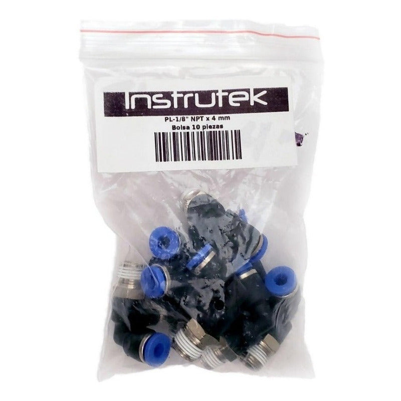 10 Pc Quick Connect/ Pneumatic Elbow 1/8 Npt X 4 Mm