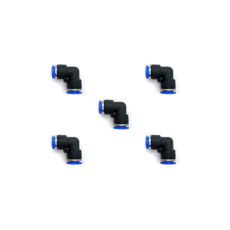 5 Pz Racor Unión Neumático En Codo 1/2 X 1/2