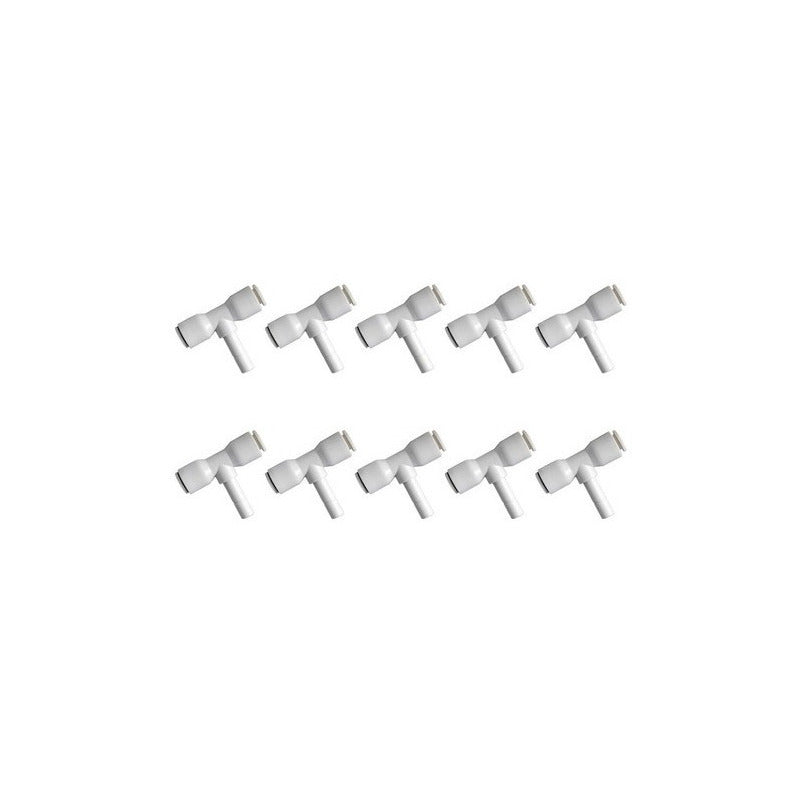 10 Pz Tee Con Espiga Para Osmosis Inversa 1/4 X 1/4
