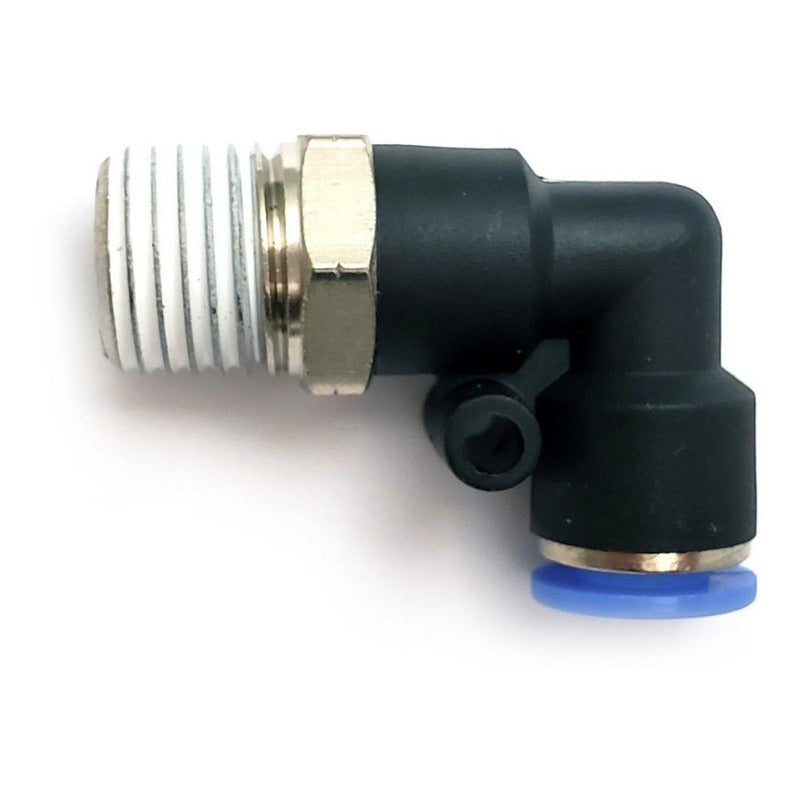 10 Pz De Conector/racor Rápido Neumático Codo 1/4 Npt X 1/4